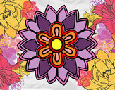 Disegno Fiore a forma di mandala weiss pitturato su lilu1653