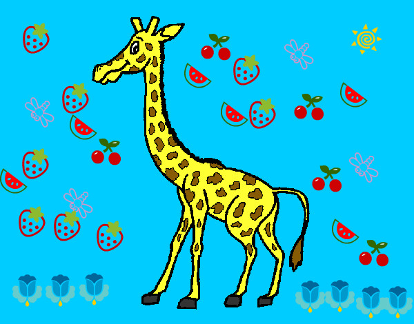 Disegno Giraffa  1 pitturato su alberto982