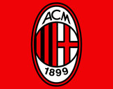 Disegno Stemma del AC Milan pitturato su marcolino