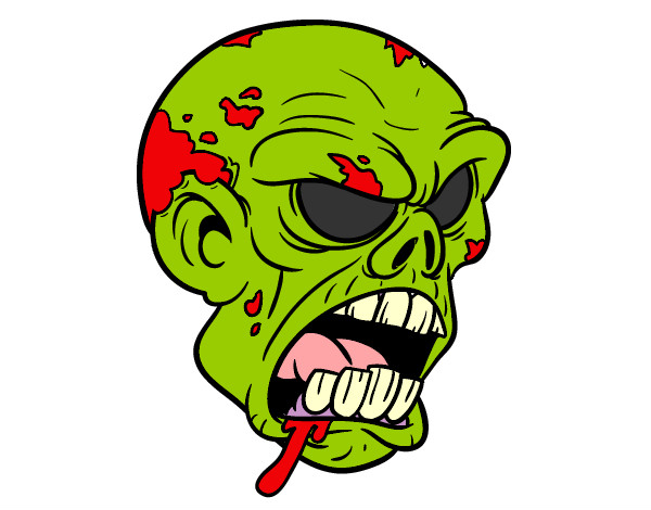 Disegno Testa di zombie pitturato su nicoemma