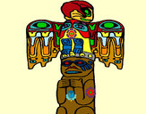 Disegno Totem pitturato su matylan