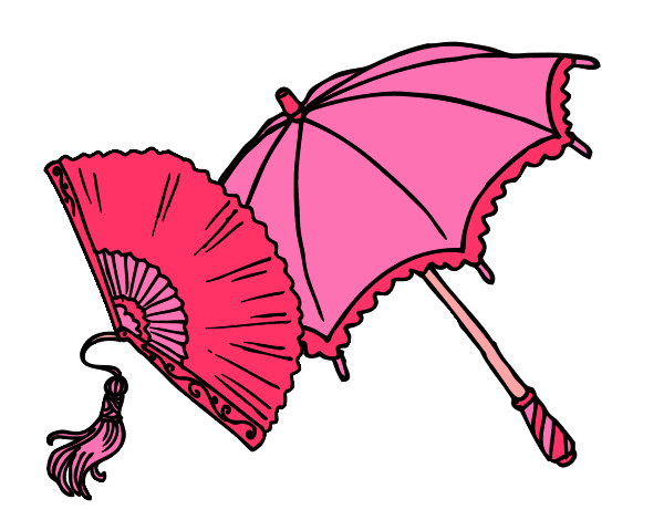 ombrello e ventaglio alla francese