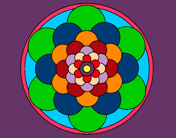 Disegno Mandala 22 pitturato su fefecolour