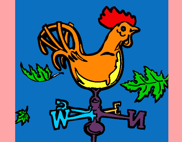 Disegno Banderuole e gallo  pitturato su pittore