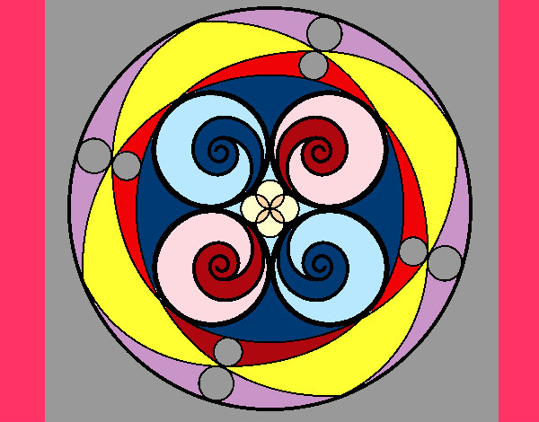 Disegno Mandala 5 pitturato su WalViolet