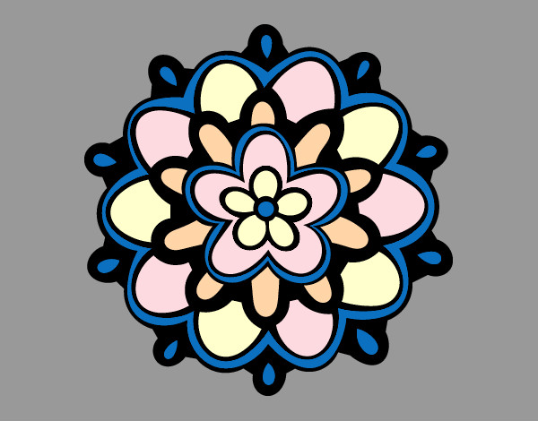 Disegno Mandala un fiore pitturato su WalViolet