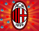 Disegno Stemma del AC Milan pitturato su coretto