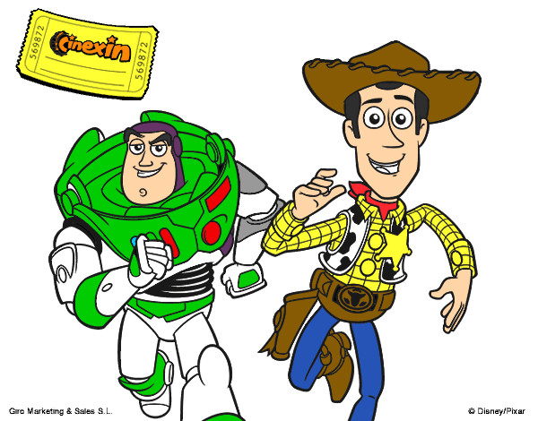 Disegno Buzz e Woody pitturato su Laurentiu