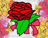 Disegno Rosa, botanica pitturato su barbara