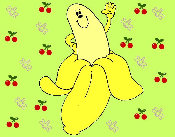 Disegno Banana pitturato su Rossanina