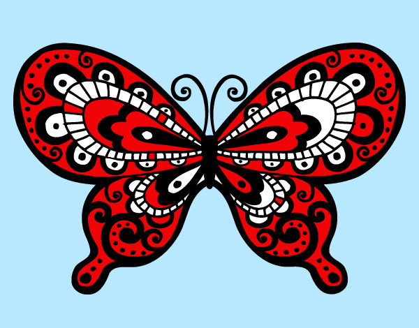 Disegno Farfalla bella pitturato su elysa