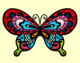 Disegno Farfalla bella pitturato su Rossanina