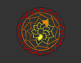 Disegno Mandala 1 pitturato su goldchild