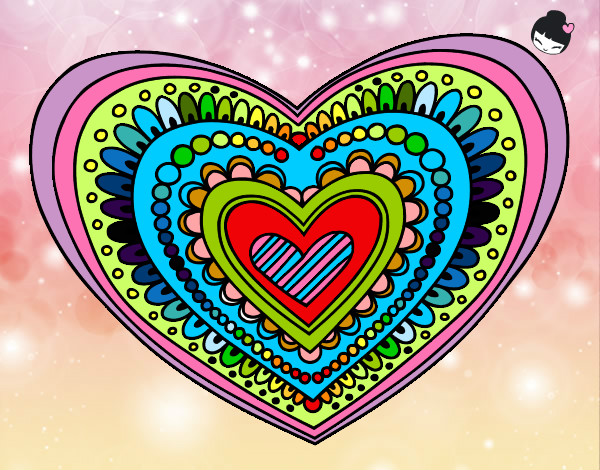 Disegno Mandala cuore pitturato su lau452000