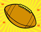 Disegno Pallone di football americano  pitturato su coretto