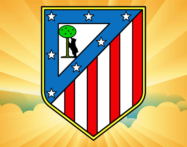 Disegno Stemma del Club Atlético de Madrid pitturato su coretto