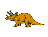 Disegno Triceratops  pitturato su Luca
