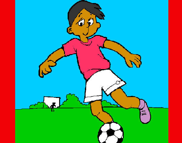 Disegno Giocare a calcio pitturato su aleesha