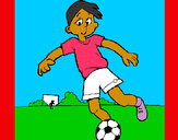 Disegno Giocare a calcio pitturato su aleesha