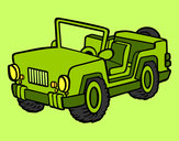 Disegno Jeep pitturato su clelia 