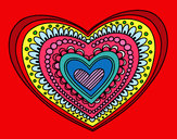 Disegno Mandala cuore pitturato su greta05