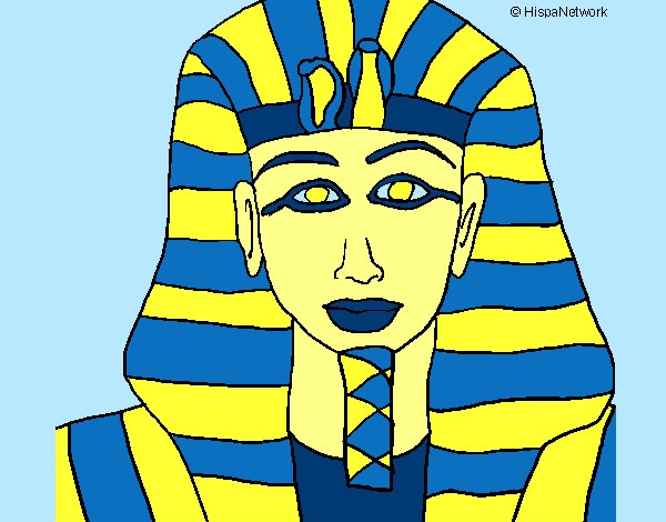 Disegno Tutankamon pitturato su Bianca03