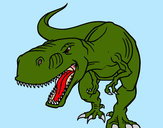 Disegno Tyrannosaurus Rex arrabbiata pitturato su Bianca03