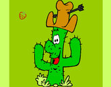 Disegno Cactus con il cappello  pitturato su gine