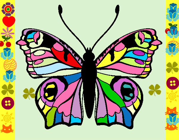 Disegno Farfalla 20 pitturato su guido