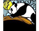 Disegno Oso panda che mangia  pitturato su marti625