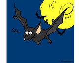 Disegno Pipistrello pazzo  pitturato su Bianca03