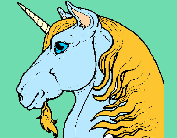 Disegno Testa di unicorno  pitturato su marti625