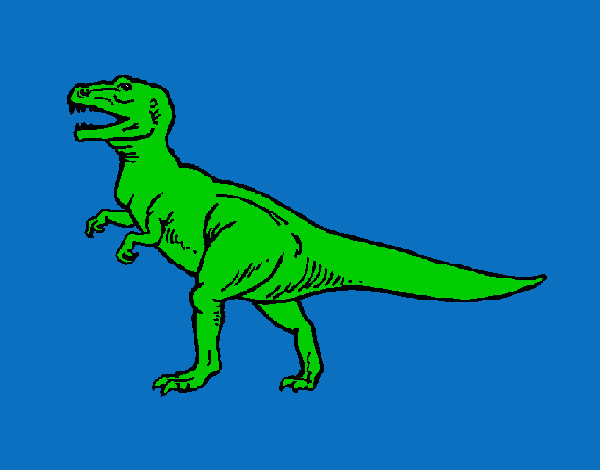 Disegno Tyrannosaurus Rex  pitturato su vegekuo