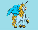 Disegno Unicorno con le ali  pitturato su marti625