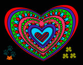 Disegno Mandala cuore pitturato su helena