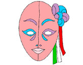 Disegno Maschera italiana  pitturato su princess