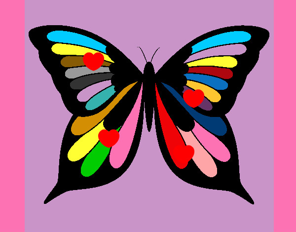 Disegno Farfalla 8 pitturato su saramenny