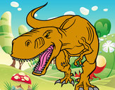 Disegno Tyrannosaurus Rex arrabbiata pitturato su Alessandro