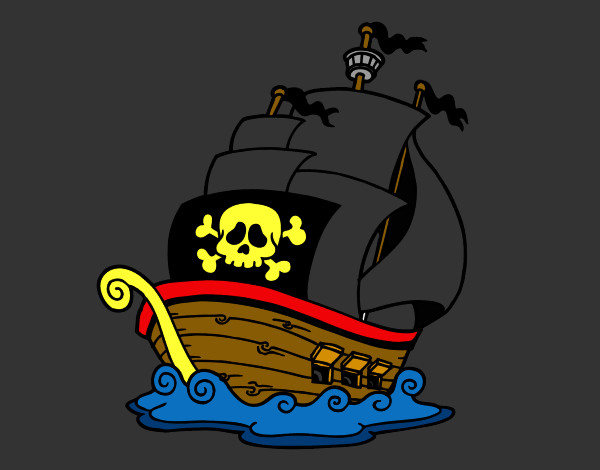 Disegno Nave dei pirati pitturato su FilippoFed