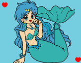 Disegno Sirena 1 pitturato su Carly