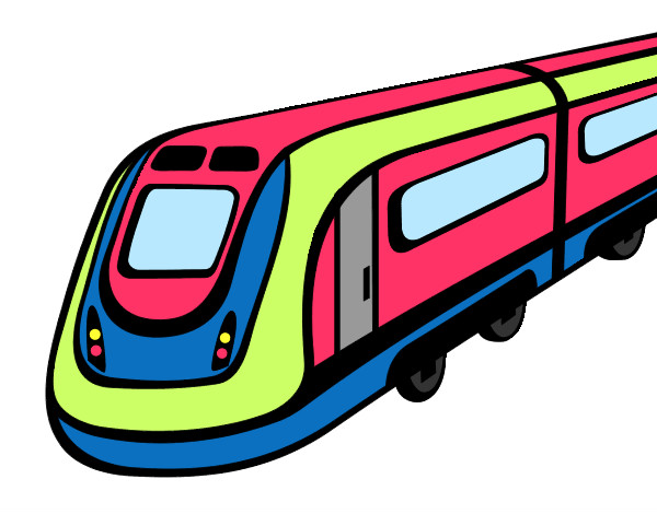 Disegno Treno ad alta velocità pitturato su fabberto68