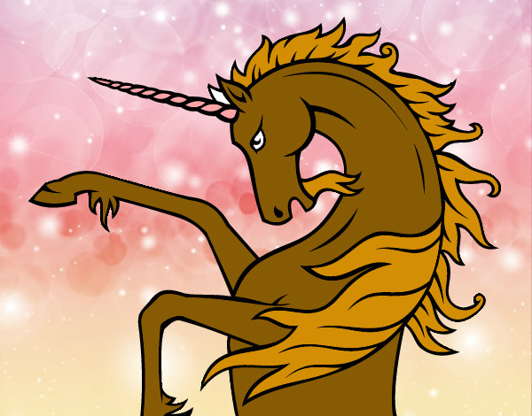 Disegno Unicorno selvatico pitturato su GinVic
