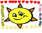 Disegno Sole sorridente  pitturato su GinVic