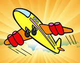 Disegno Aeroplano rapido pitturato su samell