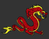 Disegno Drago passeggiate pitturato su drago
