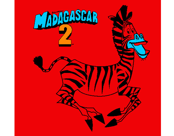Disegno Madagascar 2 Marty pitturato su alessio07