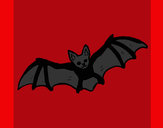 Disegno Pipistrello in volo  pitturato su blake