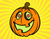 Disegno Zucca Halloween pitturato su alessio07
