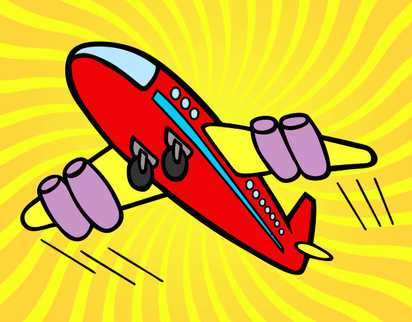 Disegno Aeroplano rapido pitturato su samell