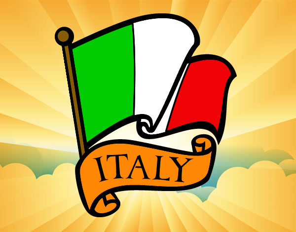 Disegno Bandiera d'Italia pitturato su POLLO